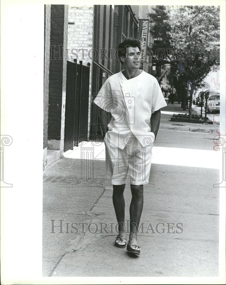 1989 Press Photo Summer Men Wear Marcello White Linen - RRV54875 - Historic Images