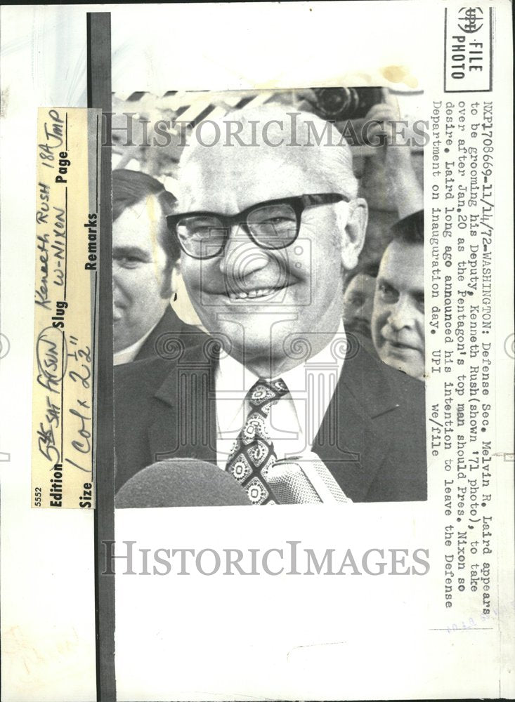 1972 Defense Melvin Laird Kenneth Rush Sec - Historic Images