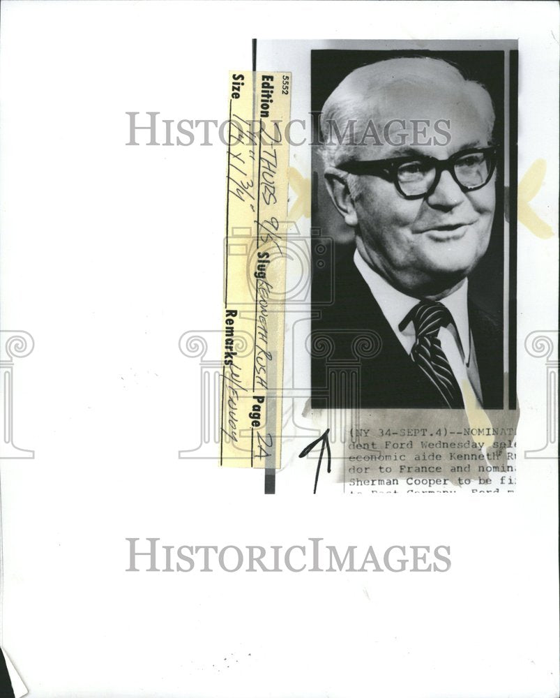 1974 Kenneth Rush United States Ambassador - Historic Images