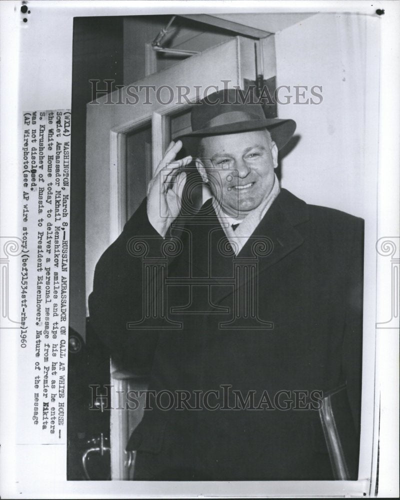 1960 Press Photo Soviet Ambassador Mikhail Menshikov - RRV55137 - Historic Images