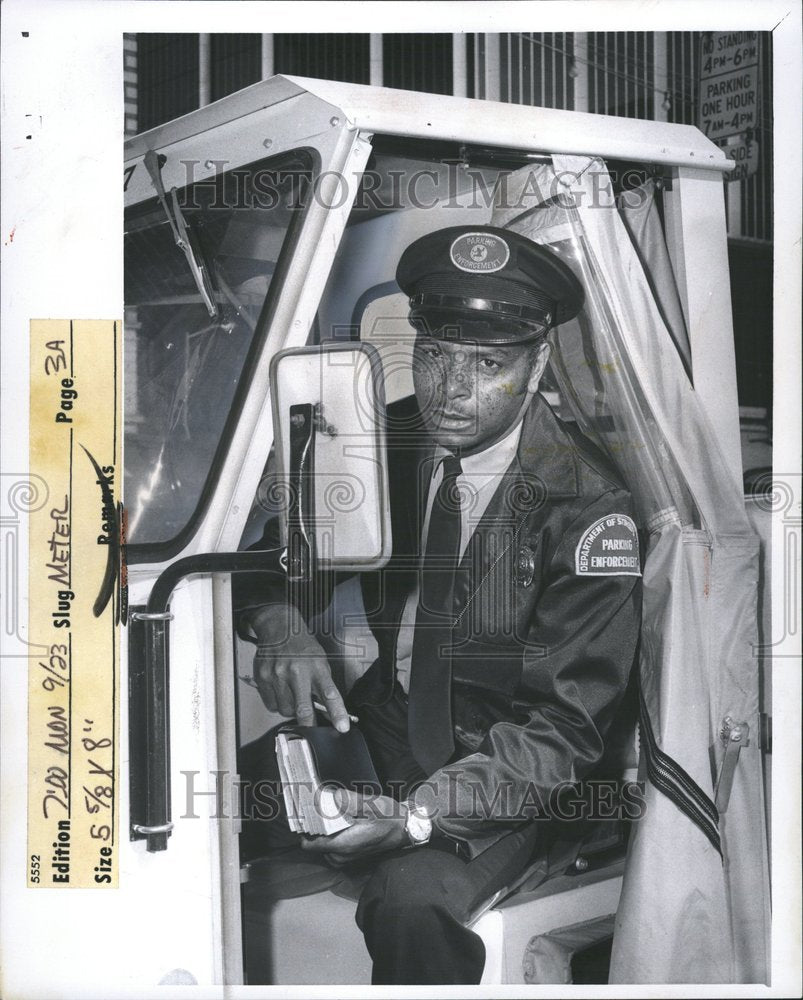 1974 Meter Maid Parking Attendant Chicago - Historic Images