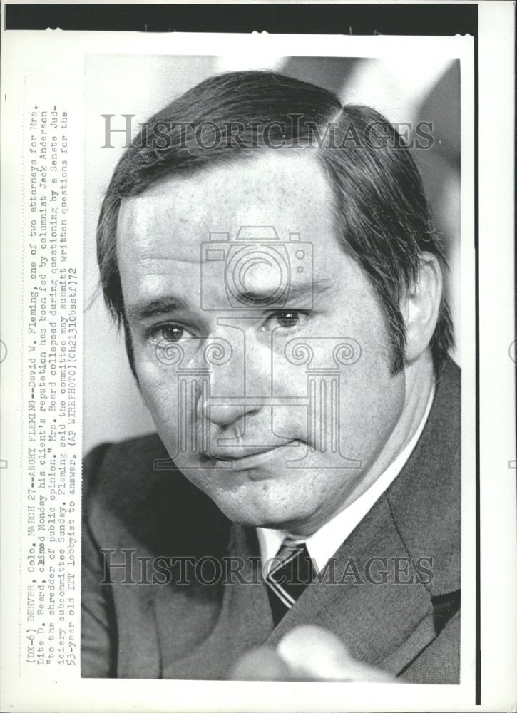 1972 Press Photo Attorney David Fleming Beard Case - RRV55879 - Historic Images