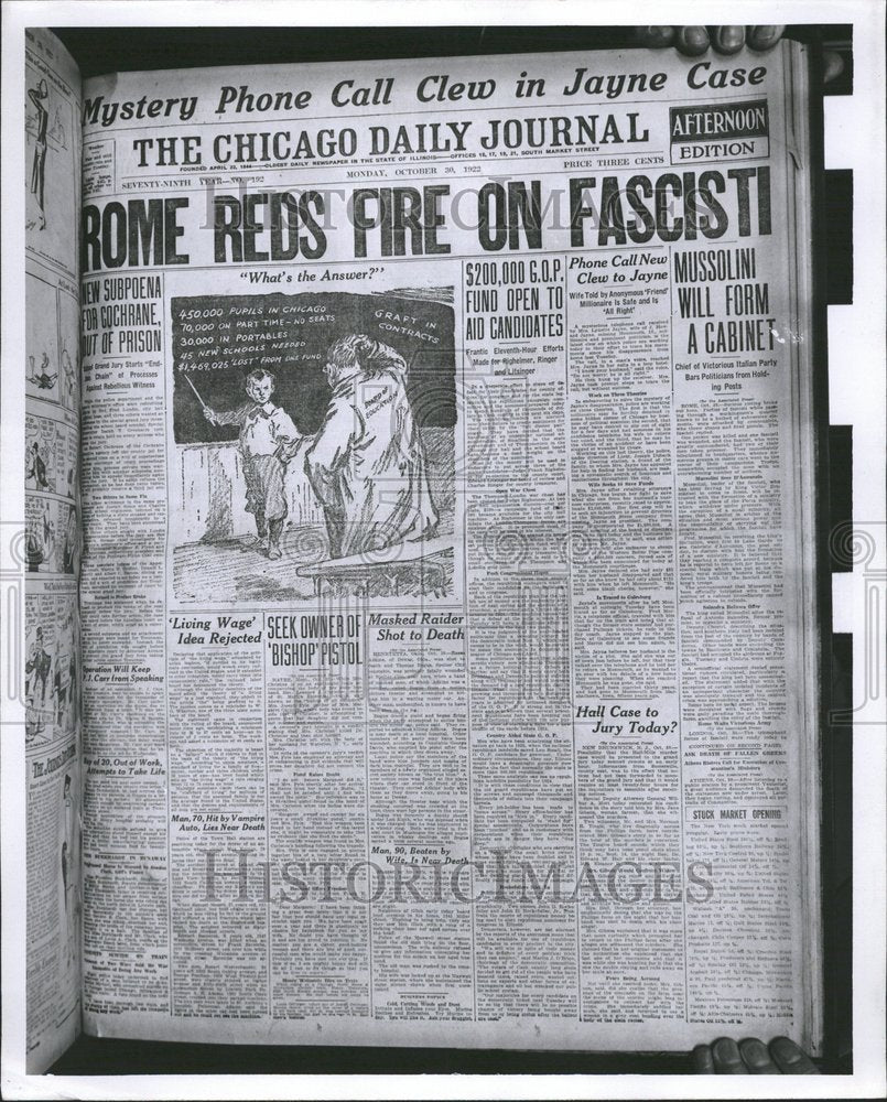 1922 Chicago Daily Journal Newspaper Rome-Historic Images