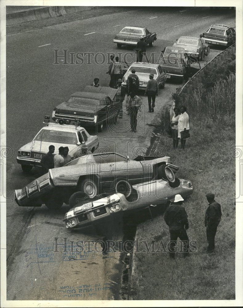 1979 Car Expressway Accident Game People - Historic Images