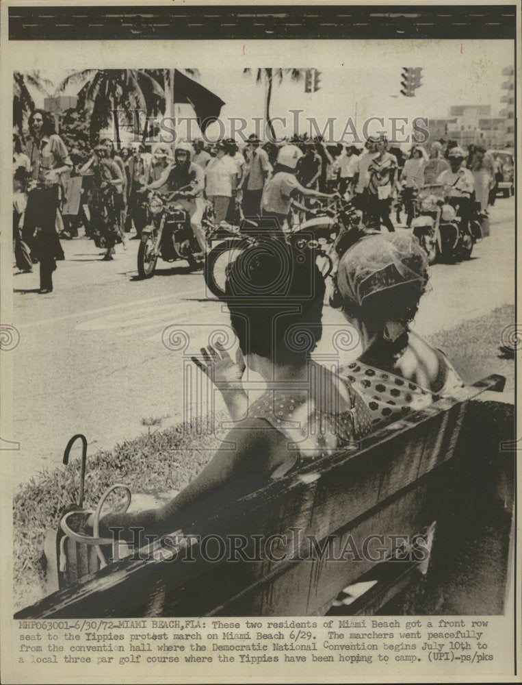 1972 Resident Beach Miami Seat Yippies - Historic Images