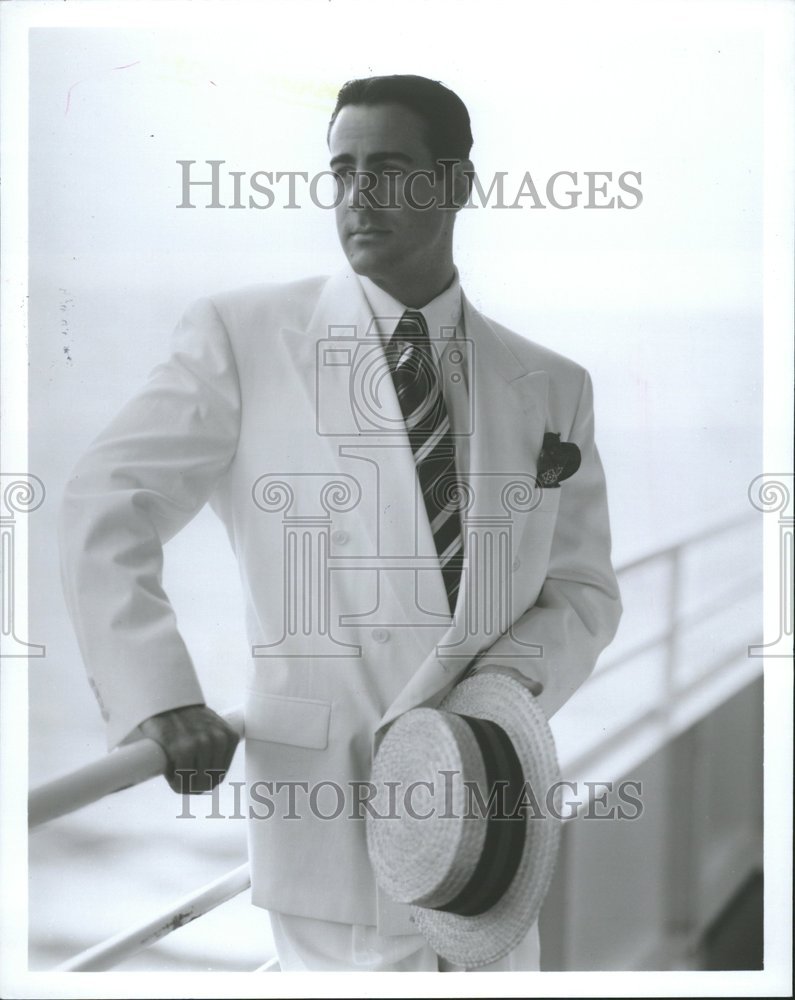 1994, Man White Suit On Boat - RRV56903 - Historic Images