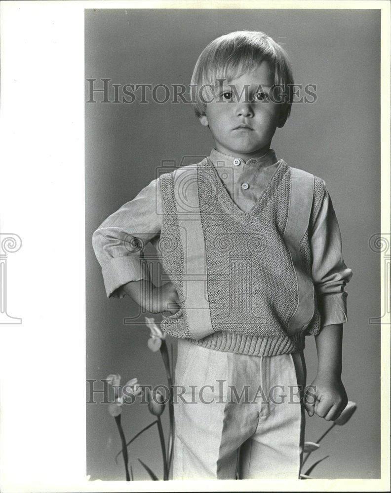 1984 Boy Modeling Easter Clothing - Historic Images