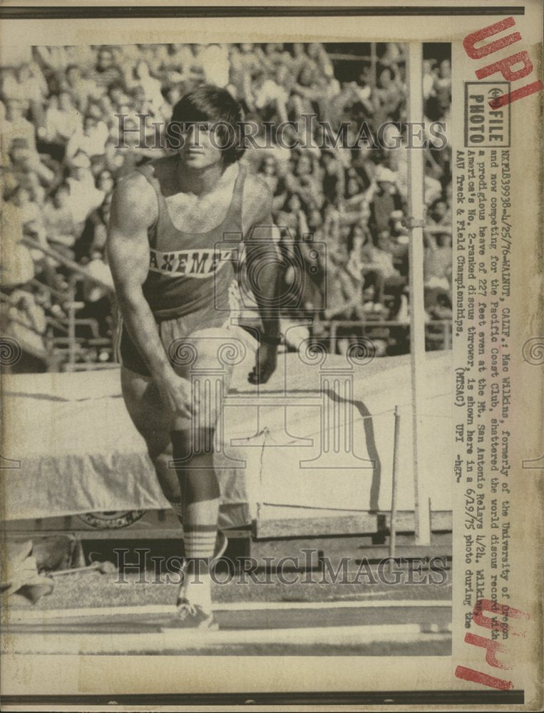 1975 Discus Thrower Mac Wilkins Walnut Cali - Historic Images