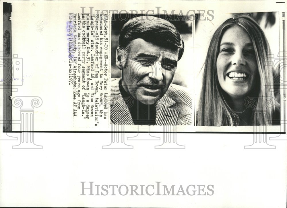 1971 Press Photo Peter Lawford to Wed Mary Rowan - Historic Images