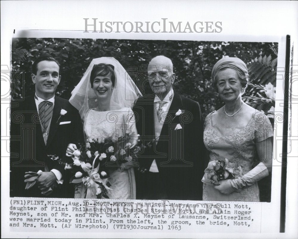 1963 Charles Stewart Mott Daughter Marriage - Historic Images