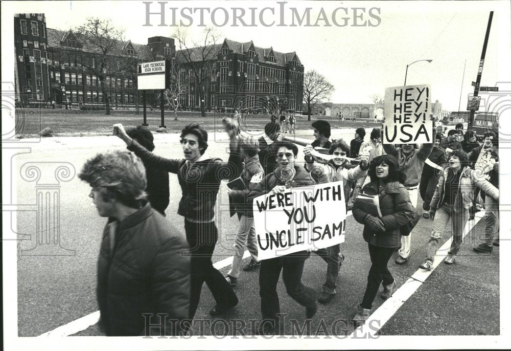 1979 High School Students Protesting before - Historic Images