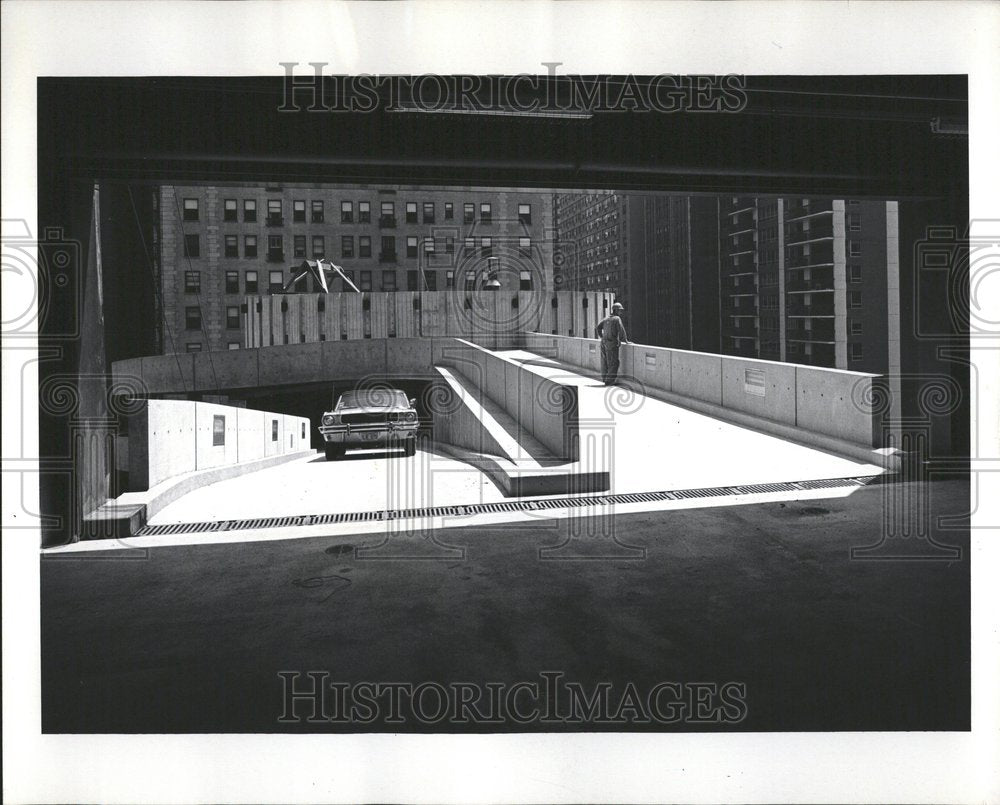 1969 Press Photo Parking entrance &amp; exit, John Hancock - RRV57447 - Historic Images