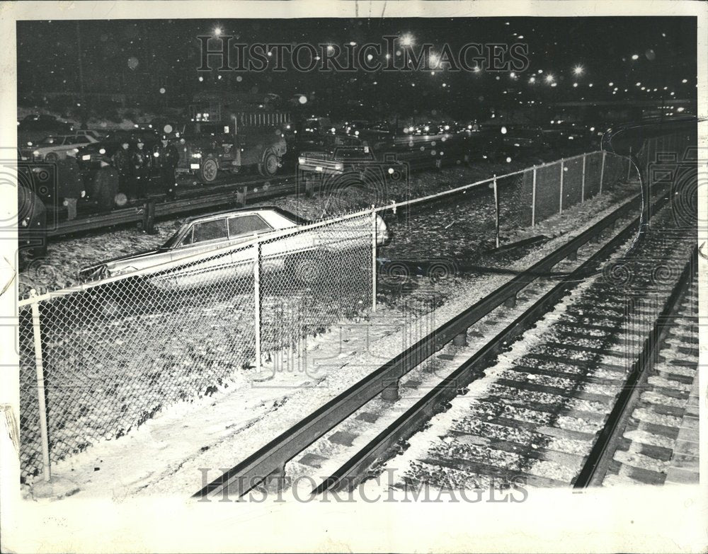 1966 Car Crash Guard Rail Eisenhower Expwy - Historic Images