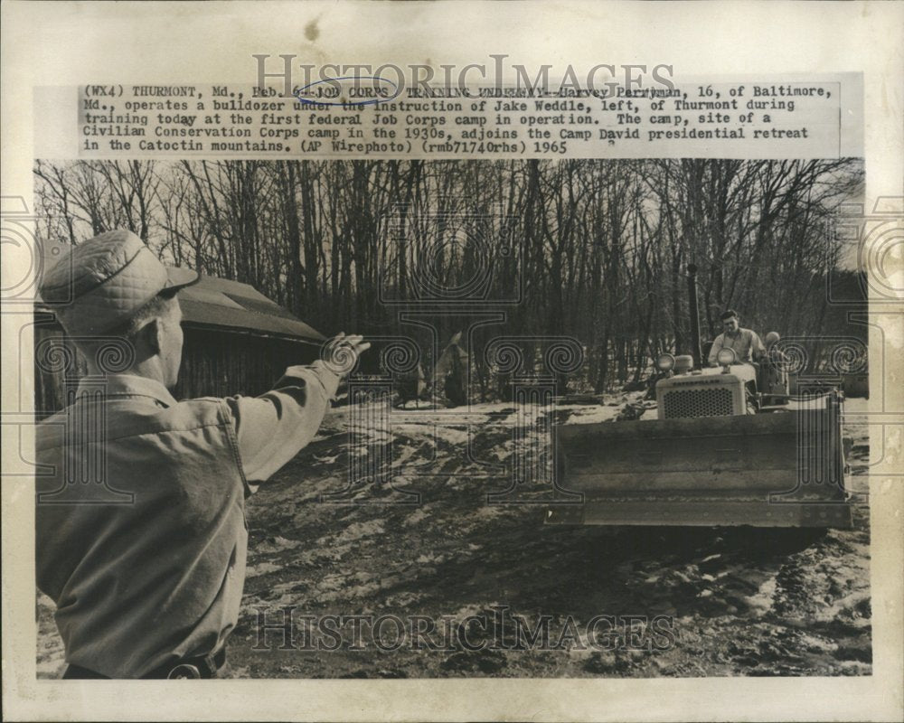 1965 Bulldozer Job Corps Camp David - Historic Images