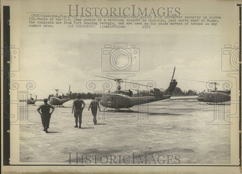 1972 Press Photo military police UH1-Hueys Army airport - RRV57959- Historic Images