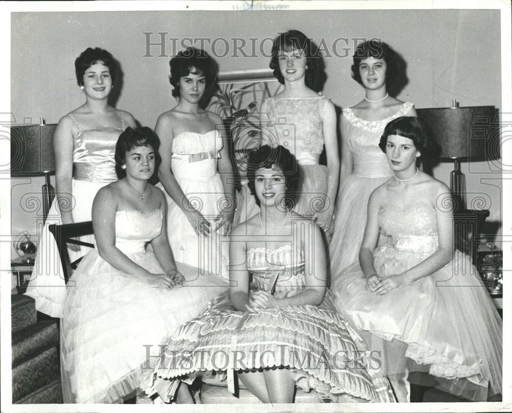 1959 Jr High Girl Escorts Democratic Comm. - Historic Images