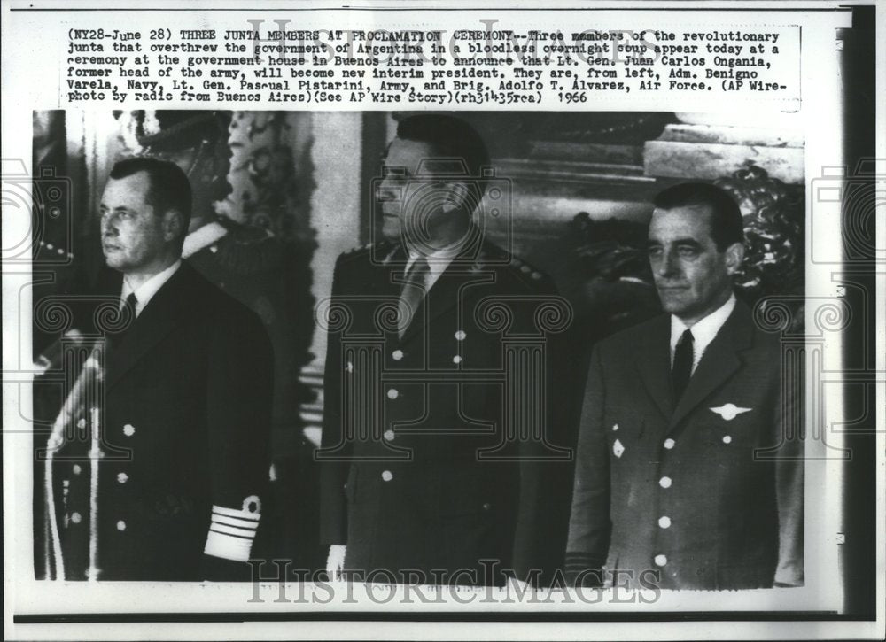 1966 Press Photo Jum Carols Ongania Argentina Junta - RRV58257 - Historic Images