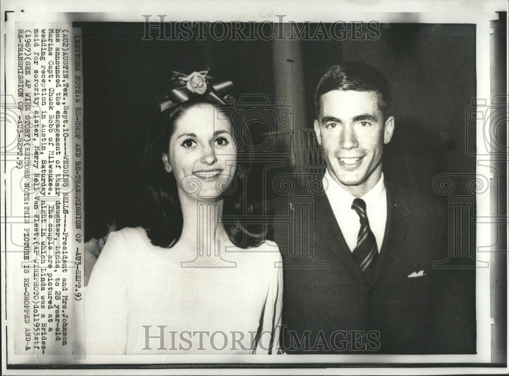 1967 Press Photo Wedding Bells Mrs Johnson Chuck Robb - RRV58371 - Historic Images