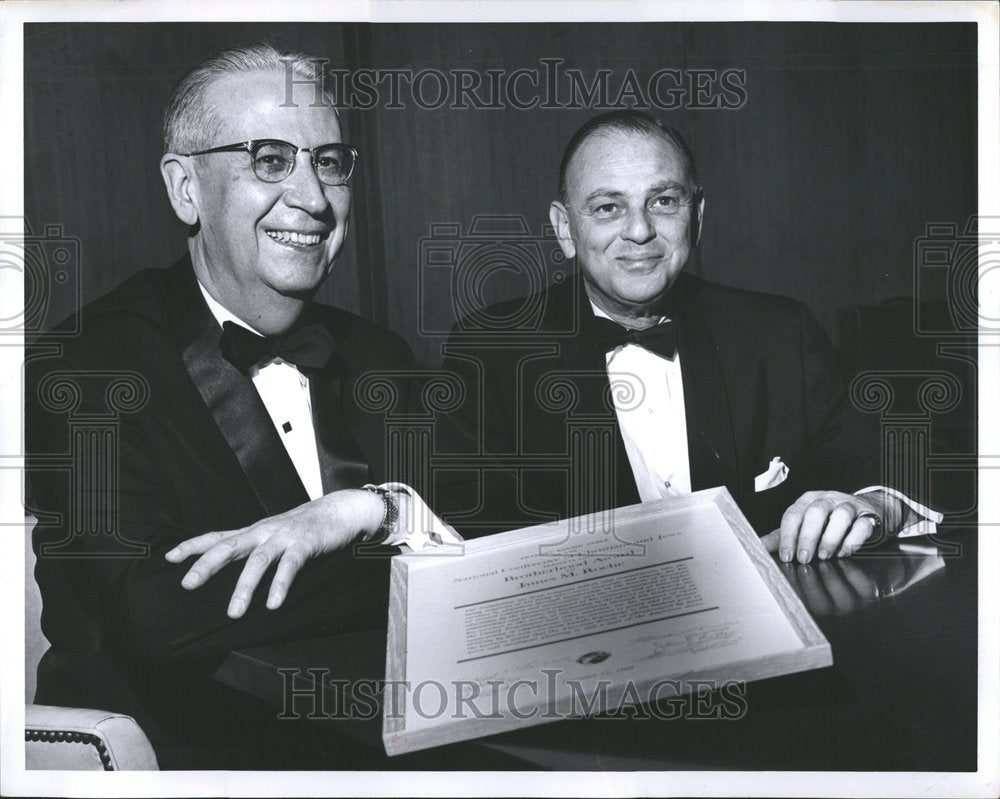 1966 Photo GM Pres, James Roche Gets Brotherhood Award - RRV58401 - Historic Images