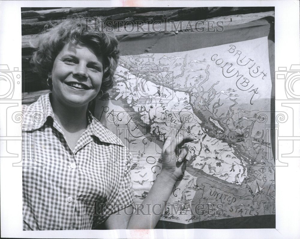 1955 Press Photo Betty Cox Teacher Tourguide Vancouver - RRV58637 - Historic Images