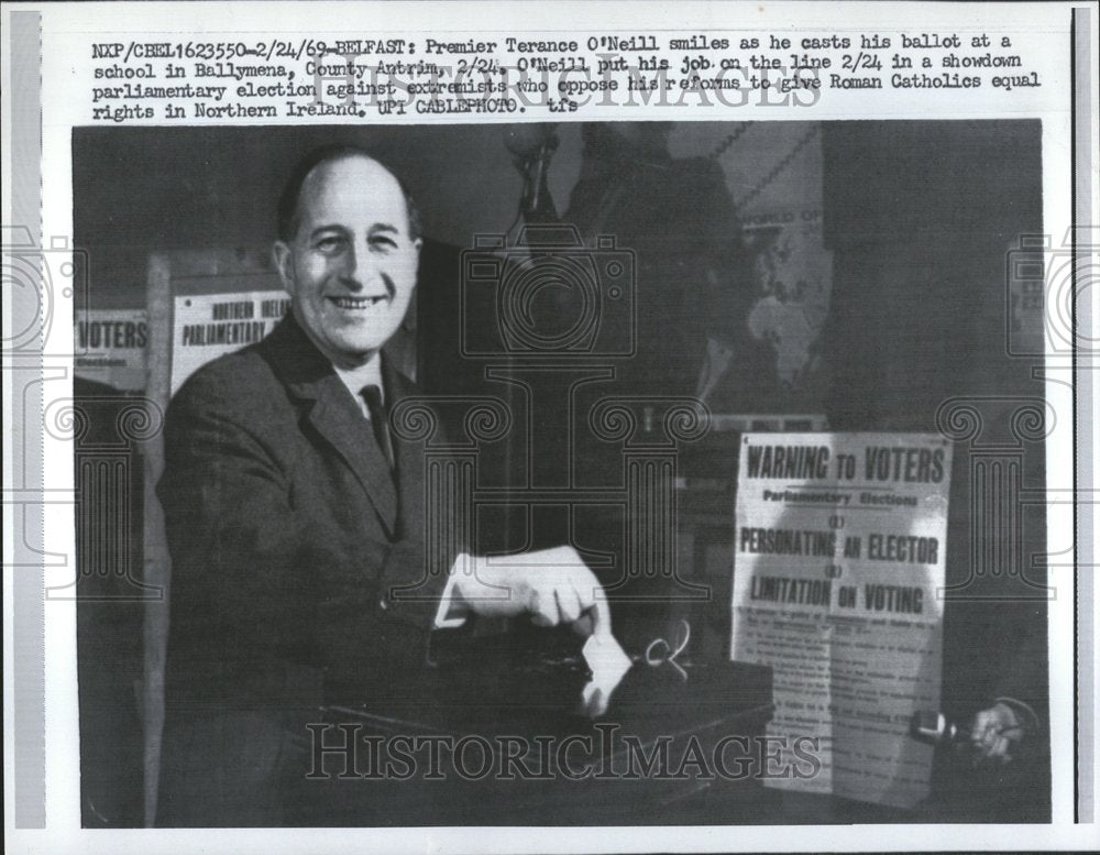 1969 O&#39;Neill smiles as he cast ballot - Historic Images