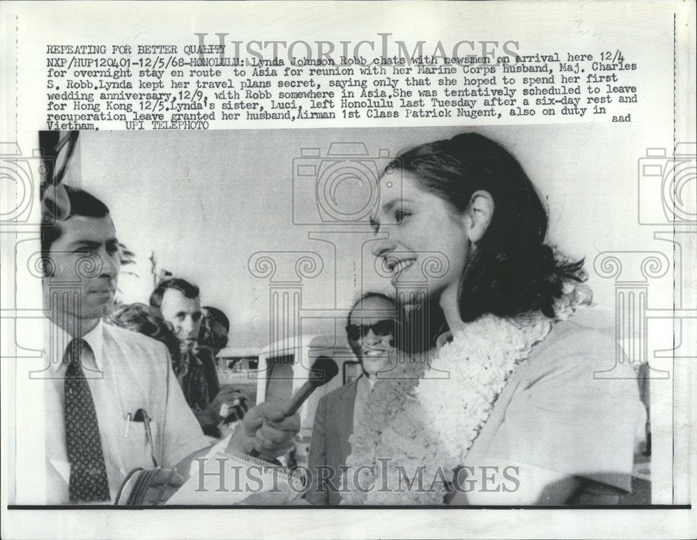 1968 Press Photo Lynda Johnson Robb Honolulu - Historic Images