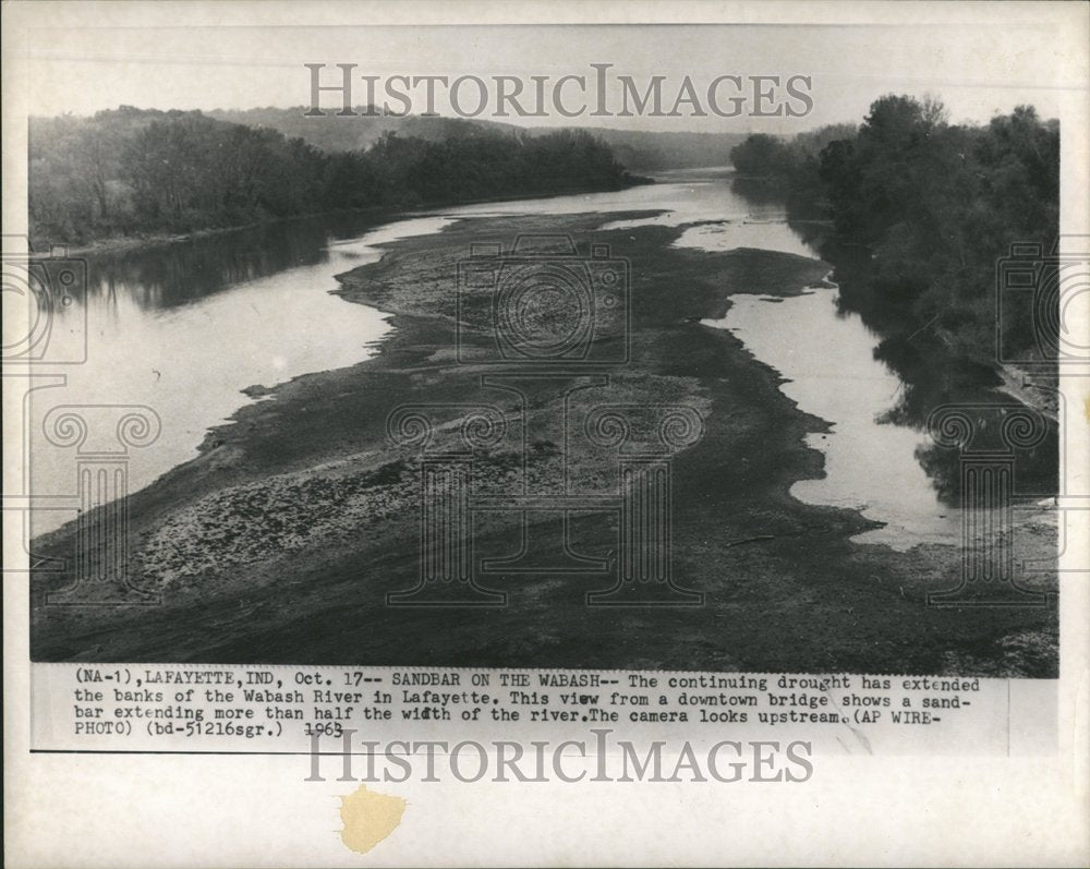 1963 Lafayette Wabash River Bank Drought-Historic Images