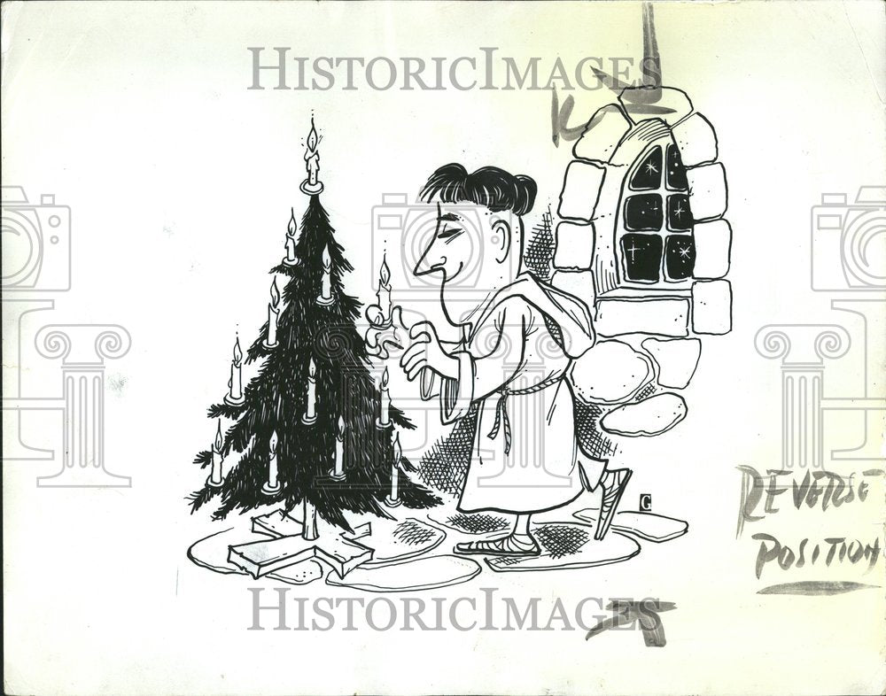 1965 Illustration Decorating Tree Candles-Historic Images