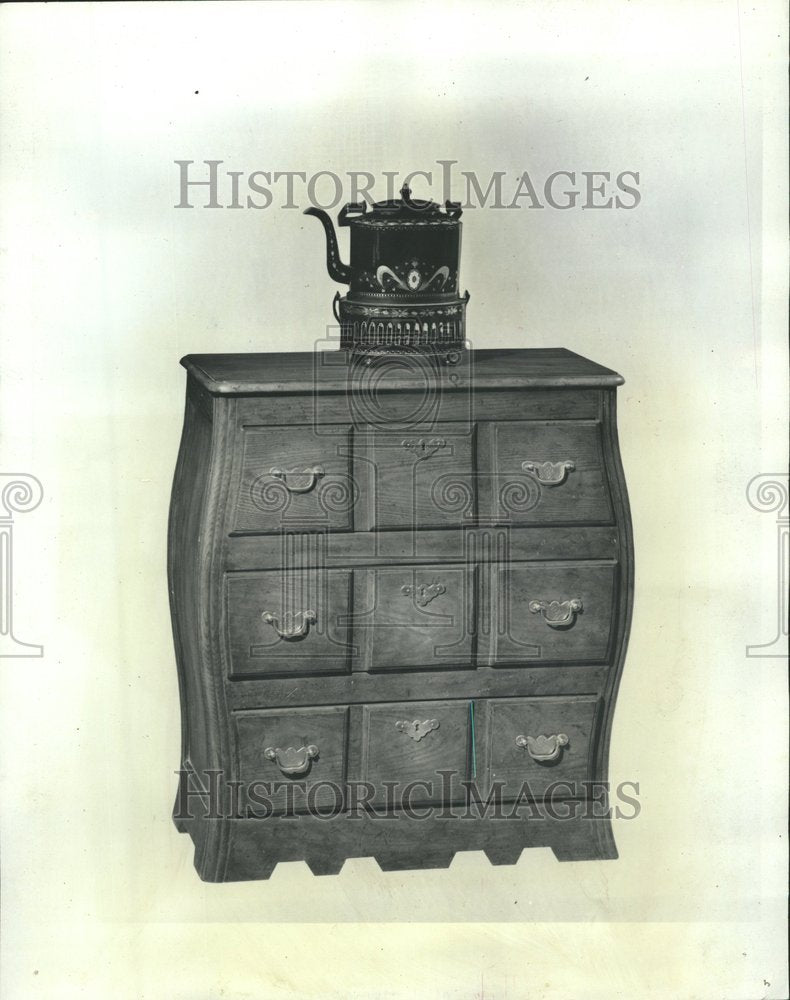 1967 Graceful bombe chest English Canadian-Historic Images