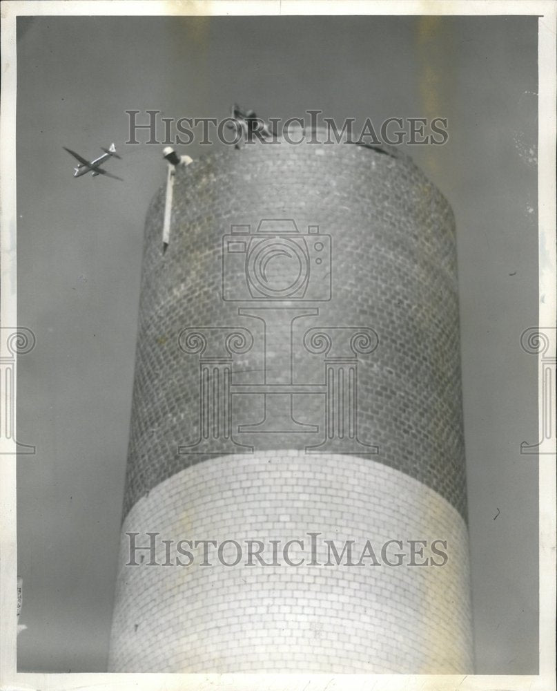 1957 Press Photo Chimenys Doty incinerator airplane top - RRV60529 - Historic Images