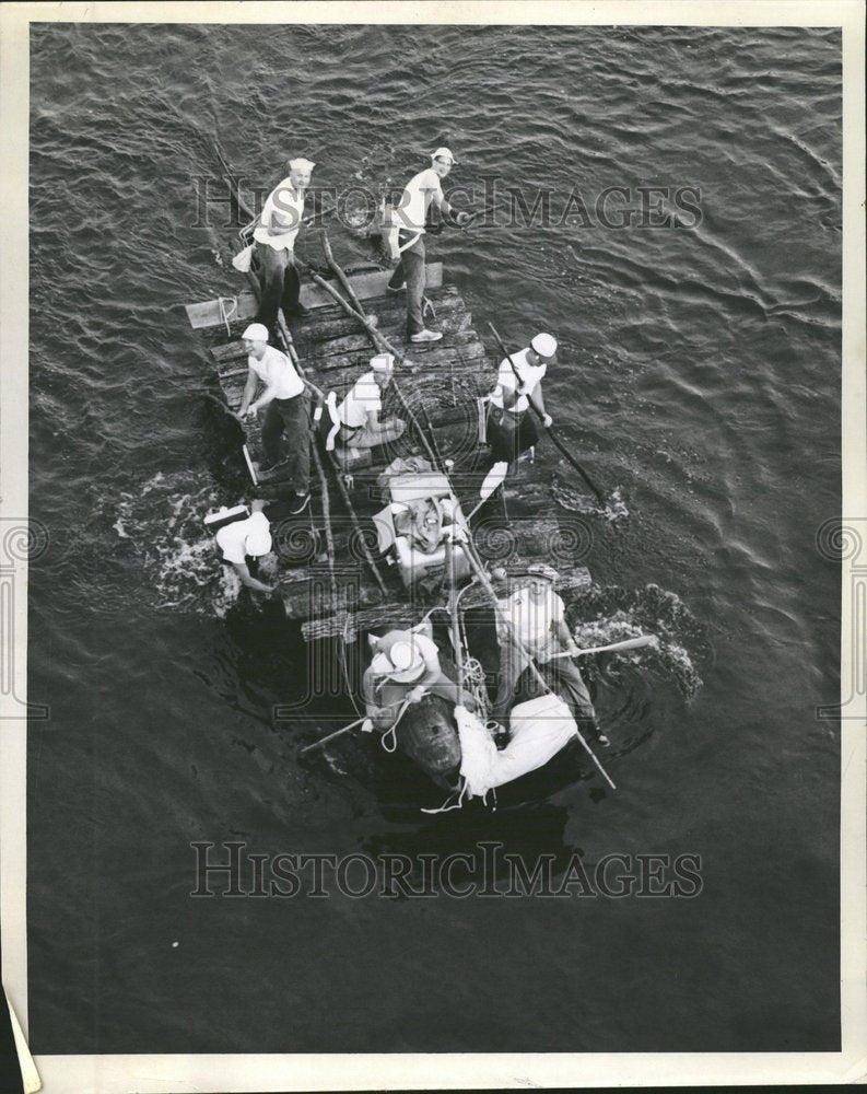 1965 Press Photo Wisconsin River Greendale Raft Race - RRV60949 - Historic Images