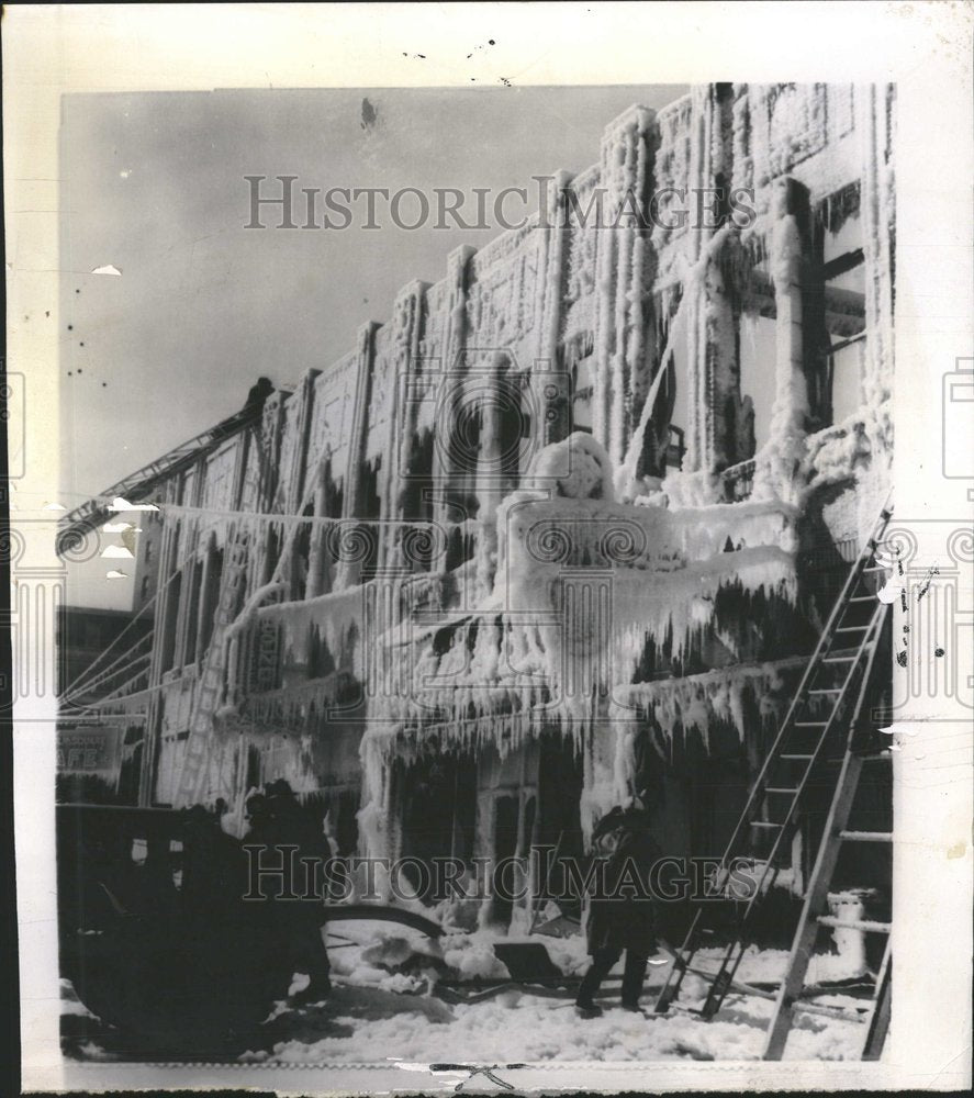 1960 Ice Encrusted Buildings Gallons Alarm - Historic Images