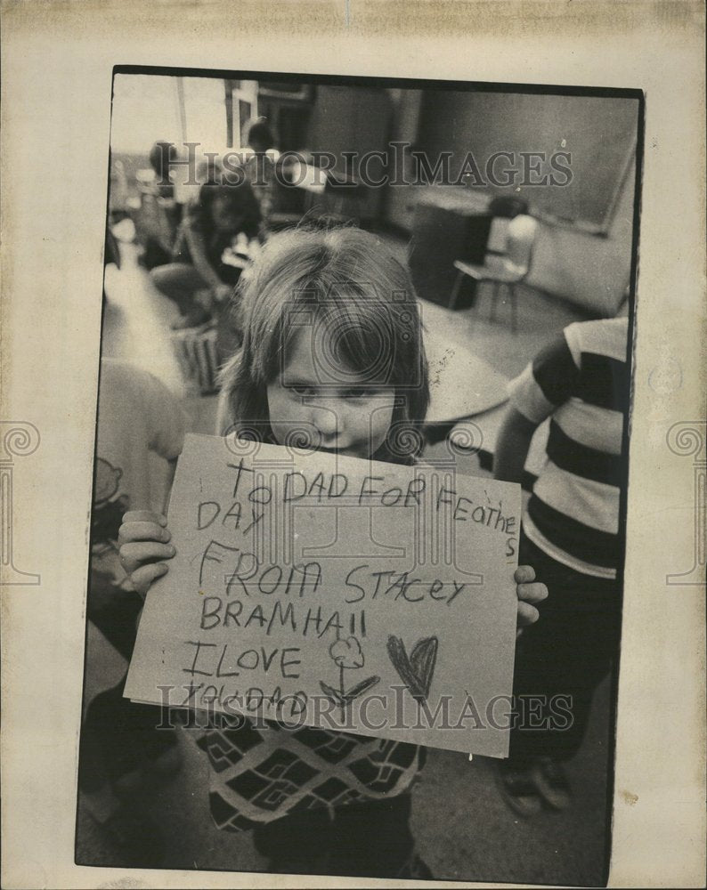 1975 Stacey Bramhall Sentiment Card Father - Historic Images