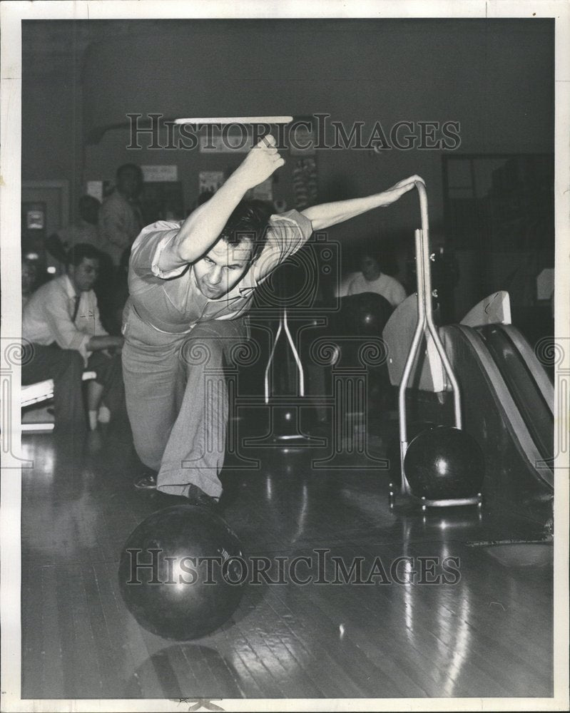 1962 Press Photo Lawrence Woss Blind Bowler Mathematics - Historic Images