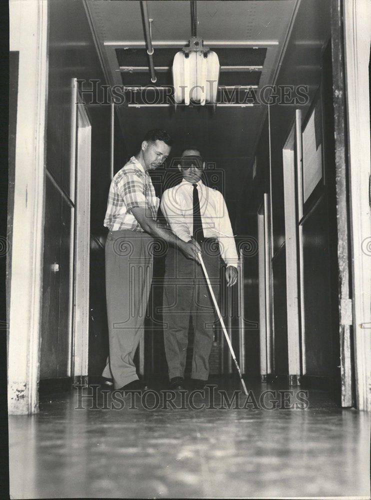 1958 Blindfolded Jerry Cohen Hines Hospital-Historic Images