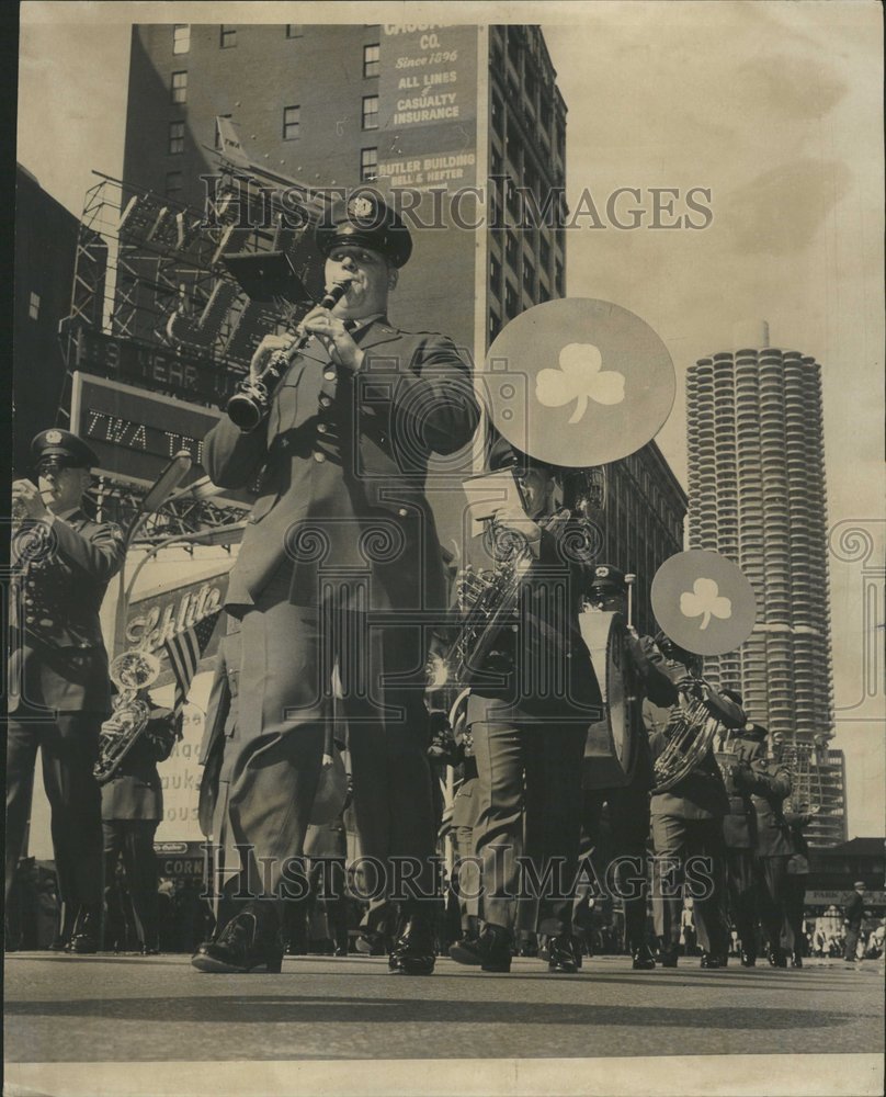 1964 Press Photo 5th Army Band St Patricks Parade Horns - RRV63599 - Historic Images