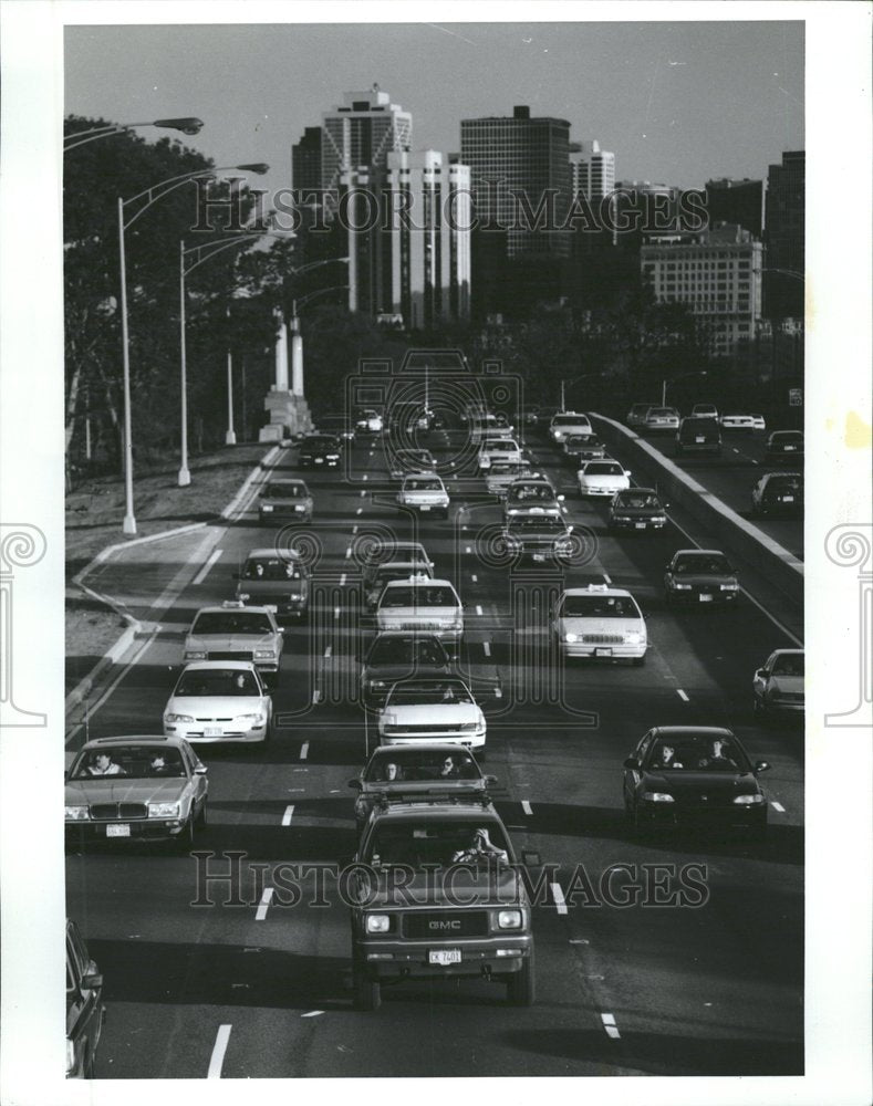 1991 Chicago Traffic/Commuters/Automobiles - Historic Images