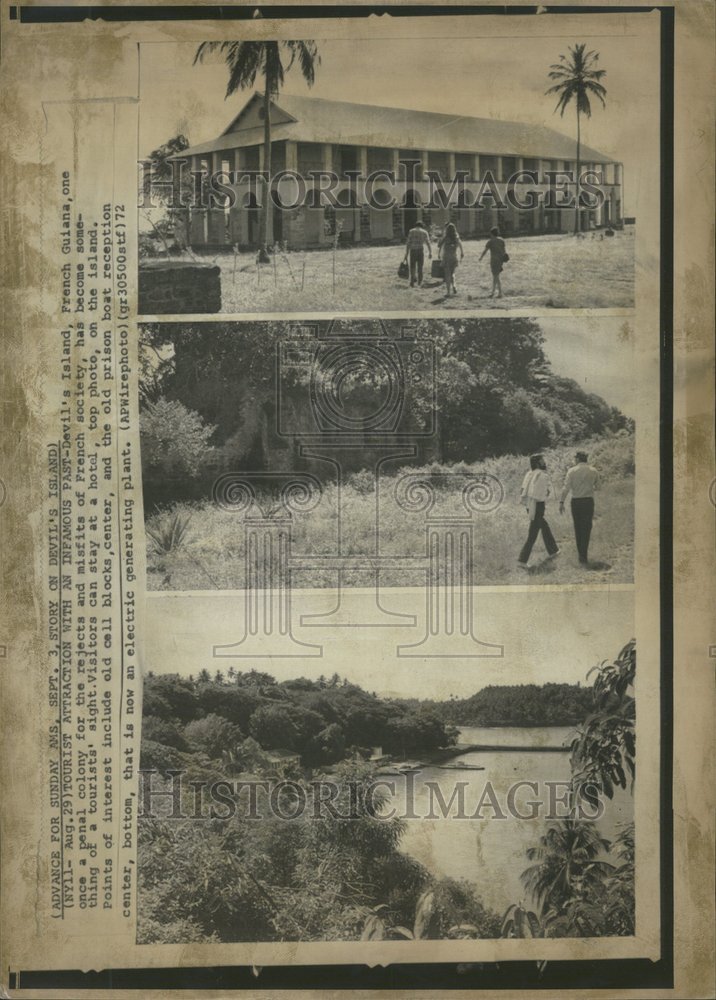 1972 Press Photo Devil&#39;s Island/Prison/Tourists/Hotel - RRV64119 - Historic Images