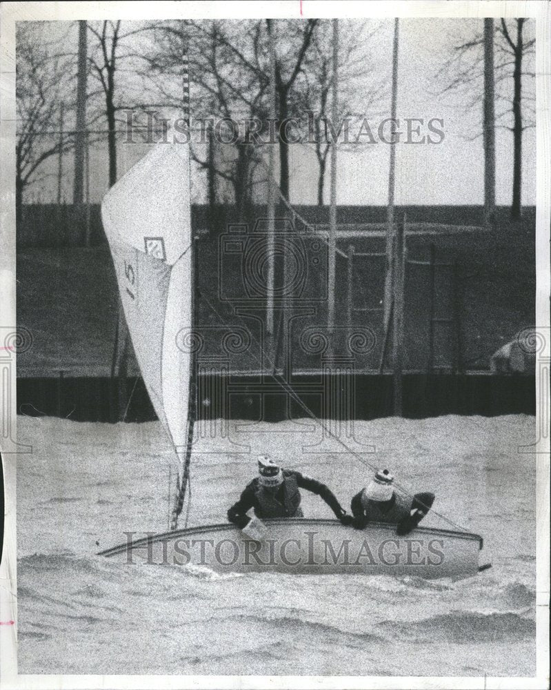 1974, Sail Boat Harbor Wind Capsized - RRV64181 - Historic Images