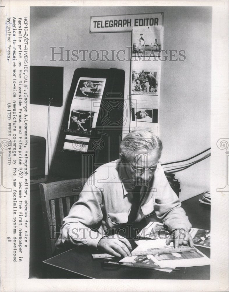 1954 George A. Learmonth Telegraph Editor - Historic Images