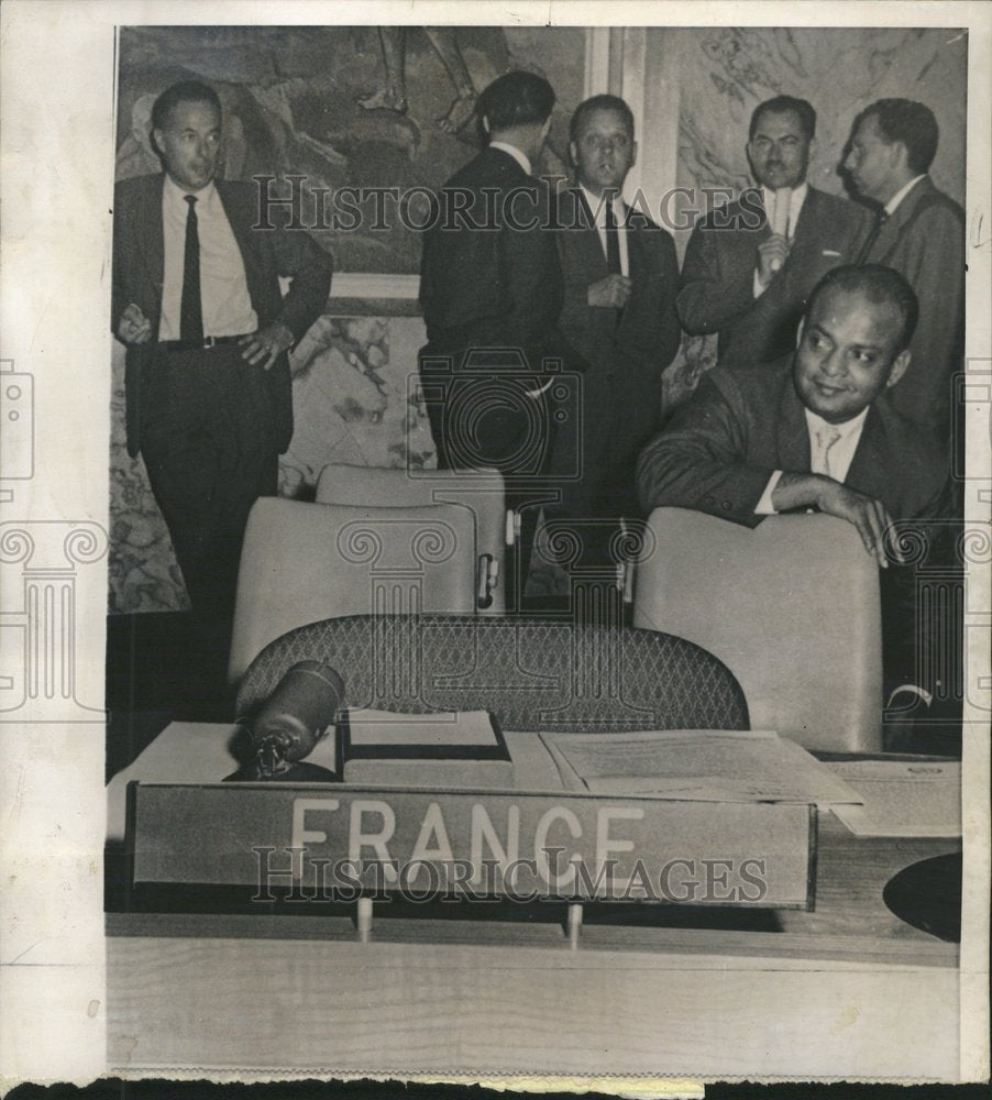 1961 Press Photo French Delegation UN Security Council - RRV64353 - Historic Images