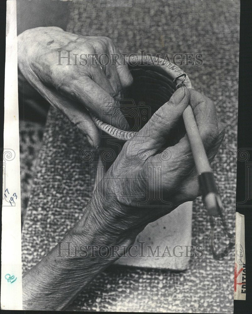 1967 Wrinkled Woman Hands New Strength - Historic Images