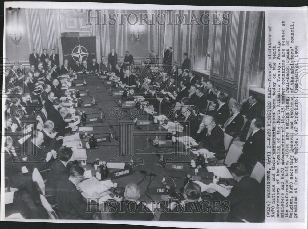 1959 NATO Ministers Meet Ambassadors - Historic Images