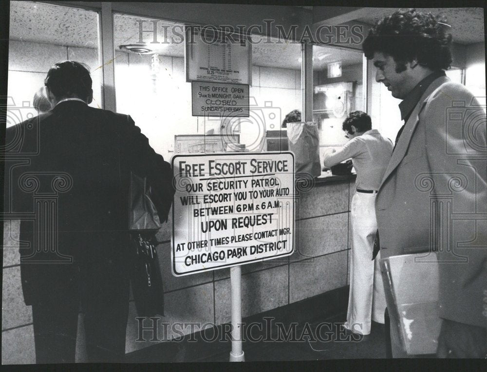 1973 Grand Park Underground Lot Sign-Historic Images