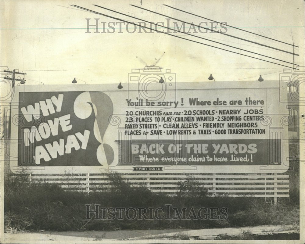 1954 Press Photo Billboard Ashland Back Yard Resident - RRV66097 - Historic Images