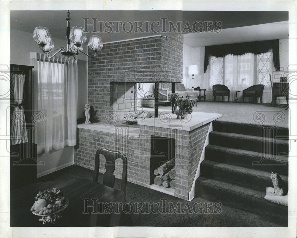 1966 Press Photo Dining Room Fireplace Regent Park - RRV66307 - Historic Images