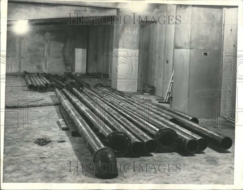 1963 Federal Center Burdick Pipe Basement-Historic Images