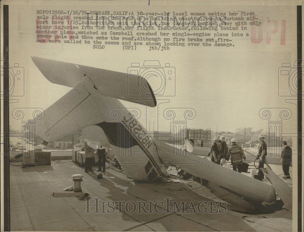 1976 Photo Flight Crash Into Hollywood-Burbank Airport - Historic Images