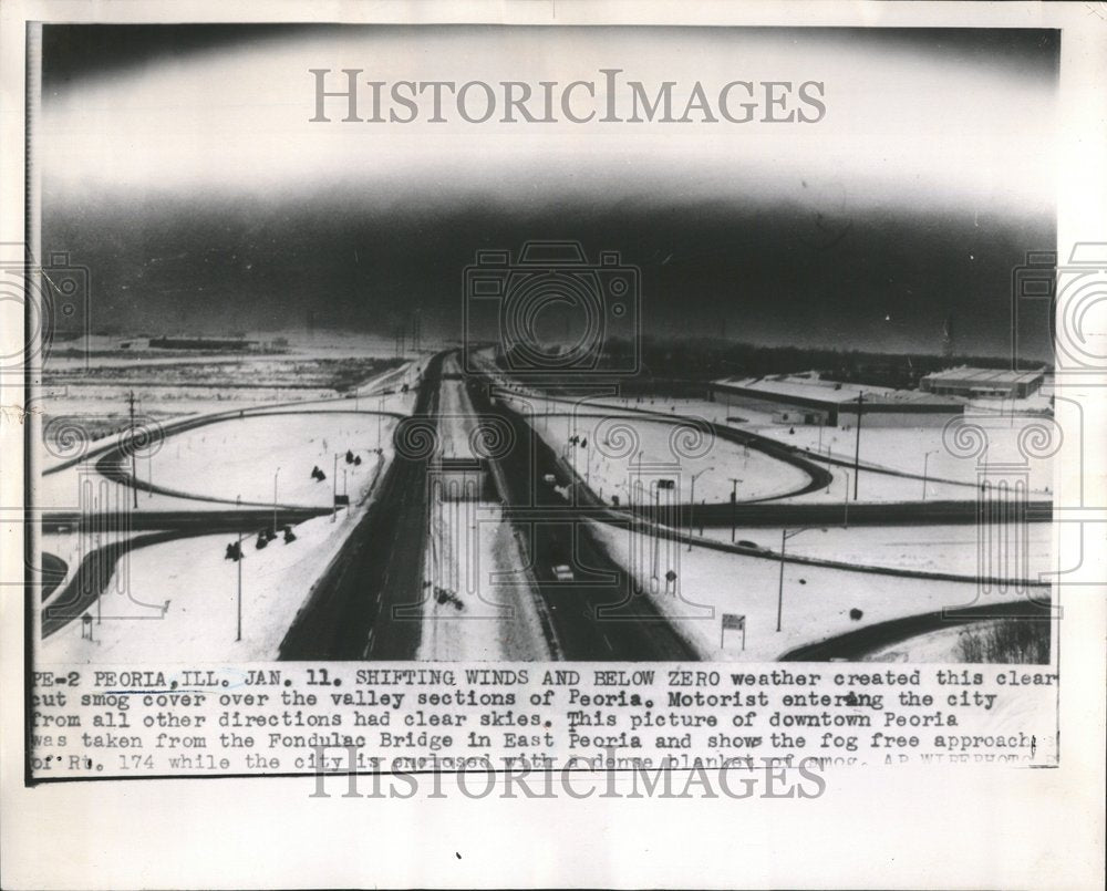 1962 Wind Below Zero Weather Smog Peoria - Historic Images