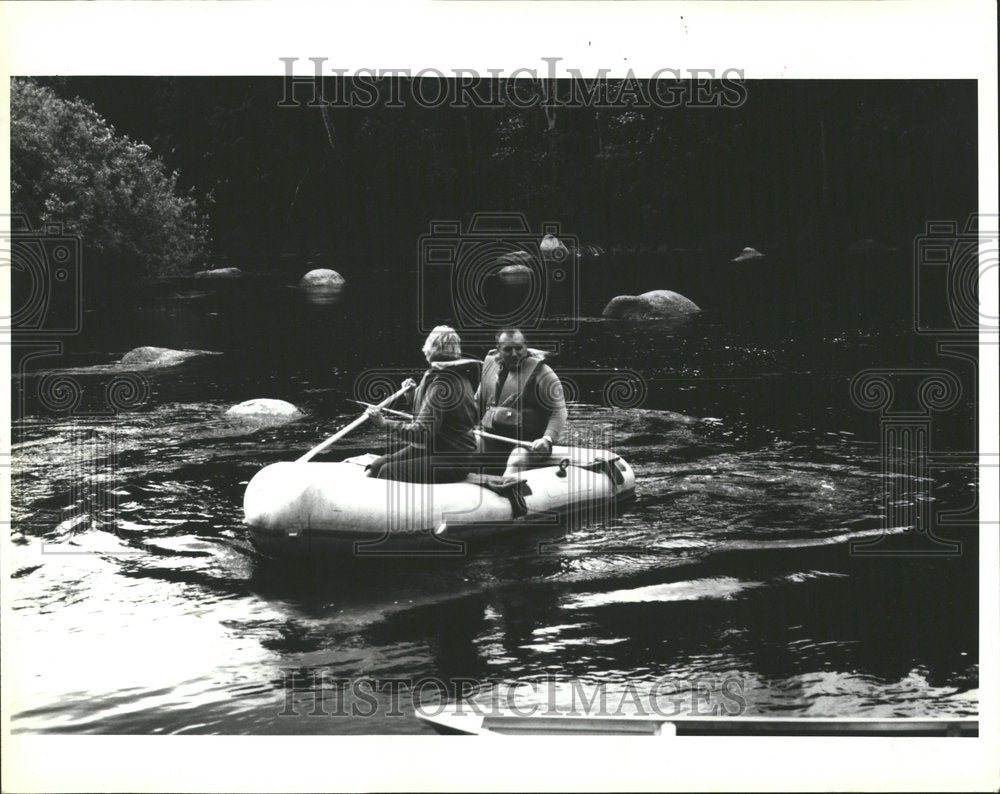 1986 Wisconsin Wolf River People Rafting - Historic Images